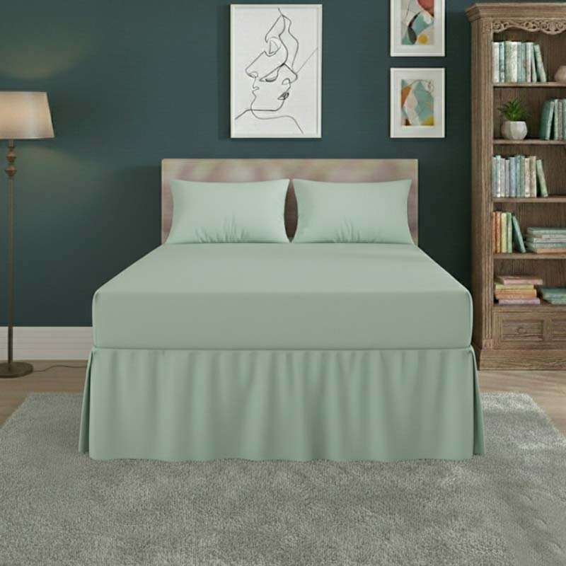Fitted Valance Bed Sheet Polycotton Mattress Cover And Frill Easy Care - Single - Grey - British D'sire