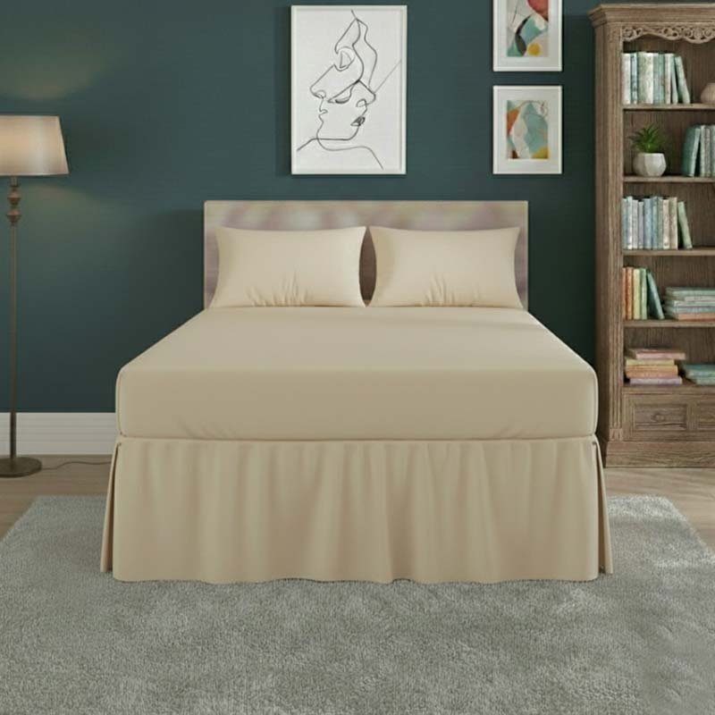 Fitted Valance Bed Sheet Polycotton Mattress Cover And Frill Easy Care - Single - Grey - British D'sire