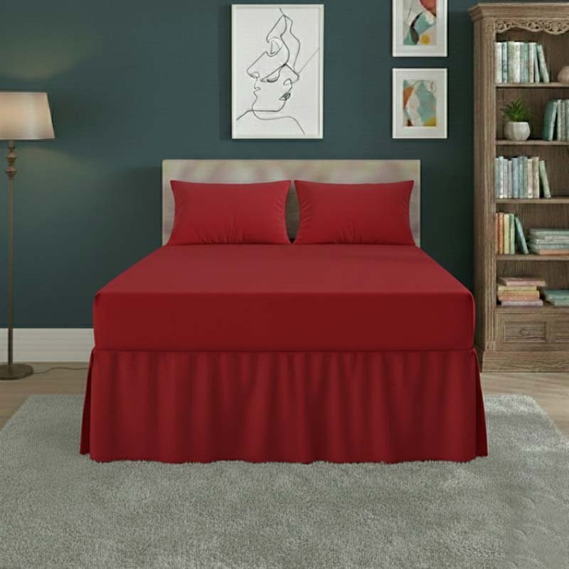 Fitted Valance Bed Sheet Polycotton Mattress Cover And Frill Easy Care - Single - Grey - British D'sire