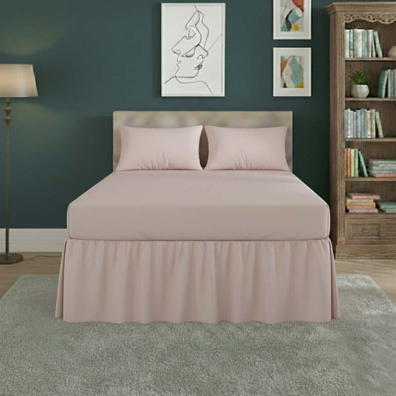 Fitted Valance Bed Sheet Polycotton Mattress Cover And Frill Easy Care - Single - Latte - British D'sire