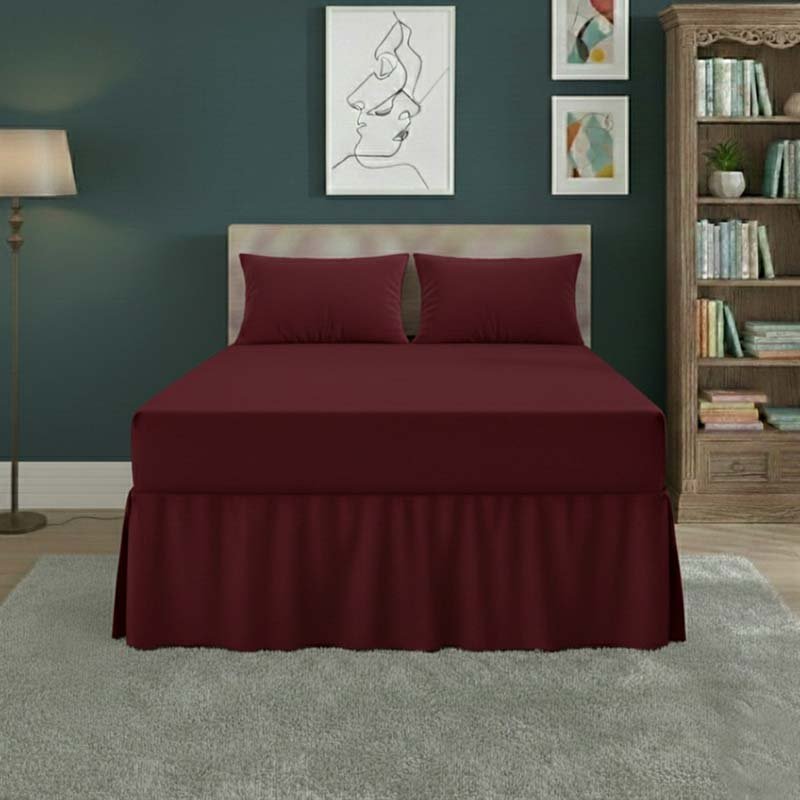 Fitted Valance Bed Sheet Polycotton Mattress Cover And Frill Easy Care - Single - Silver Secondary image