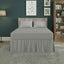Fitted Valance Bed Sheet Polycotton Mattress Cover And Frill Easy Care - Single - Silver - British D'sire