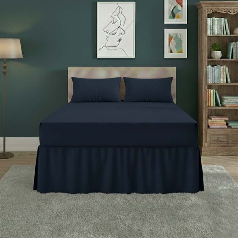 Fitted Valance Bed Sheet Polycotton Mattress Cover And Frill Easy Care - Single - Silver - British D'sire