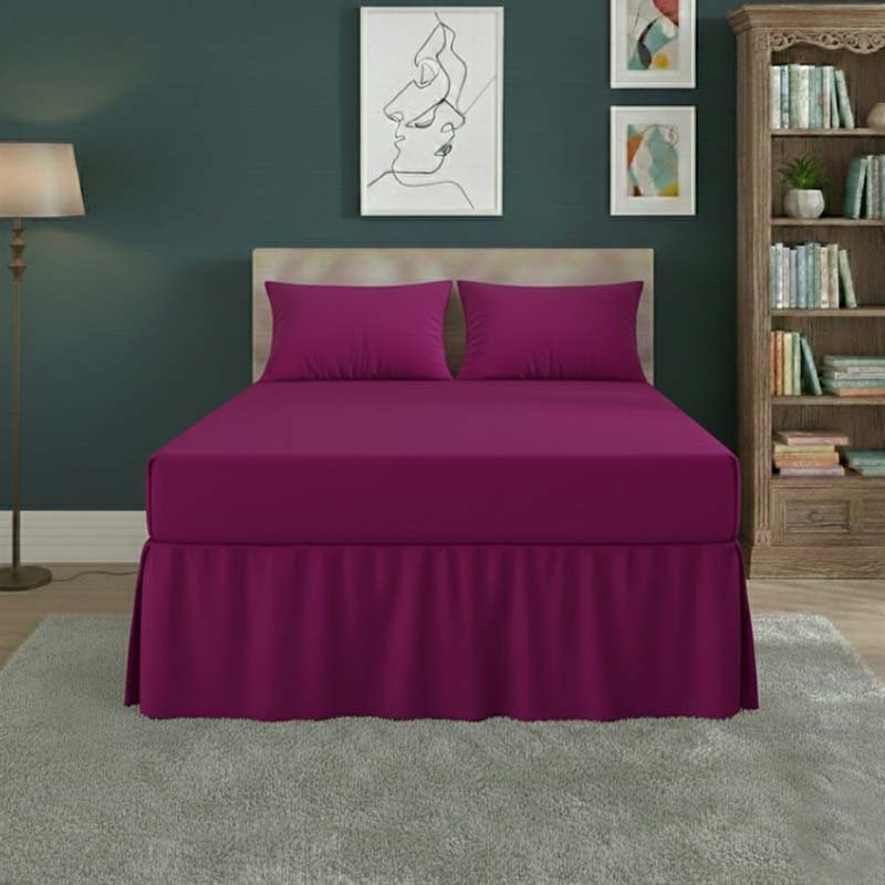 Fitted Valance Bed Sheet Polycotton Mattress Cover And Frill Easy Care - Single - Silver - British D'sire