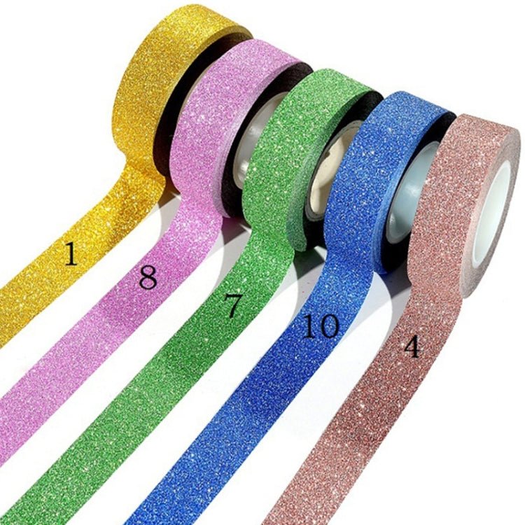 Flash Washi Sticky Paper Tape Label DIY Decorative Tape, Length: 10m(Green) - British D'sire