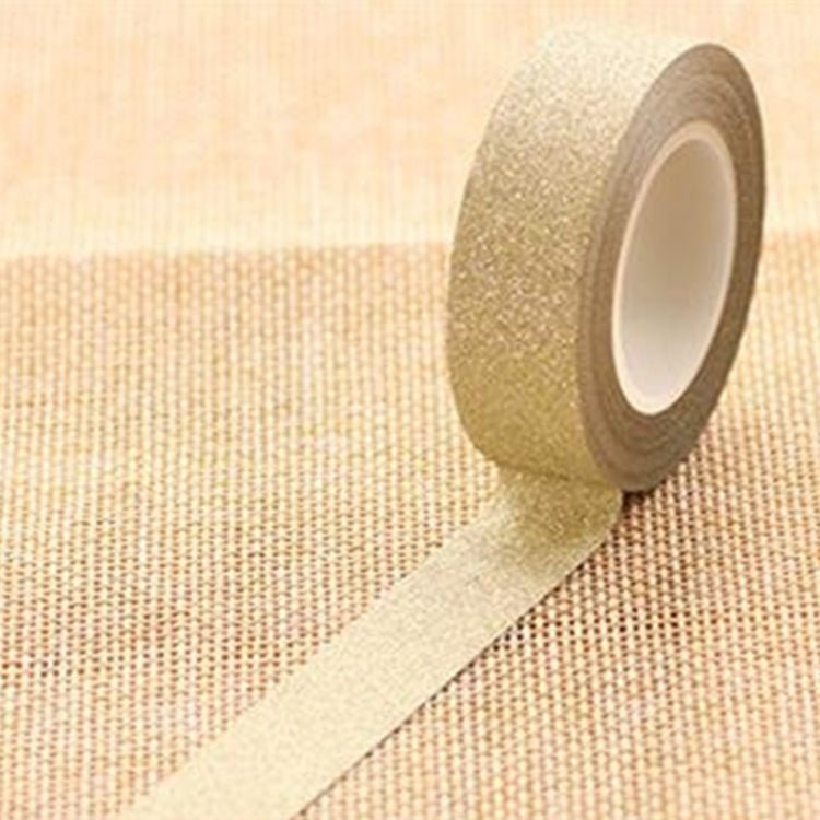 Flash Washi Sticky Paper Tape Label DIY Decorative Tape, Length: 10m(Light Gold) - British D'sire