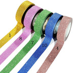 Flash Washi Sticky Paper Tape Label DIY Decorative Tape, Length: 10m(Silver) - British D'sire