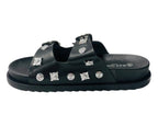 Flat Sole Double Strap Buckle Sandals - Slider - British D'sire