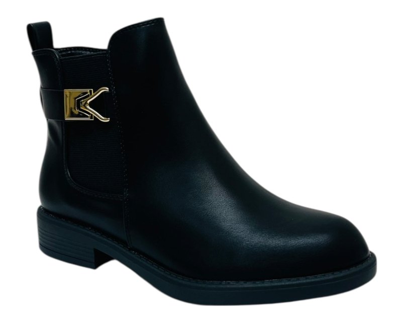 Flat Sole Elastic Panel Faux Leather Zip Ankle Boots - Boots - British D'sire