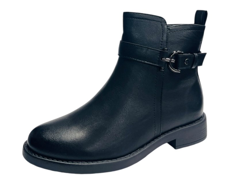 Flat Sole Faux Leather Ankle Boots - Boots - British D'sire