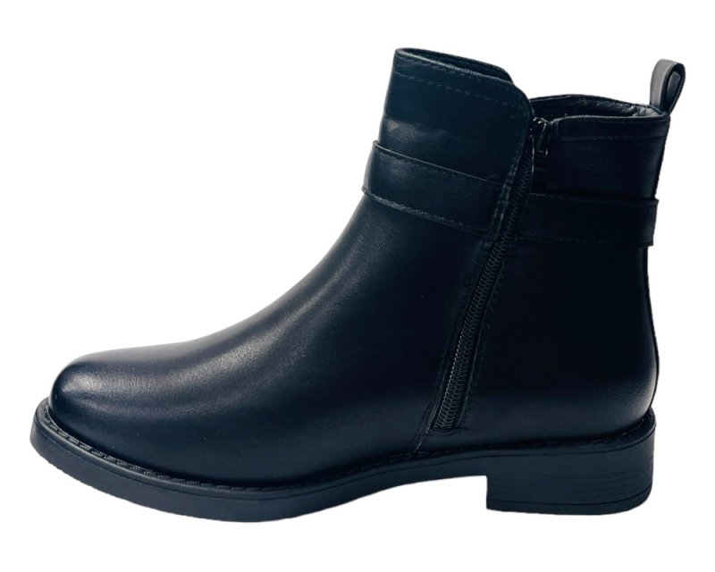 Flat Sole Faux Leather Ankle Boots - Boots - British D'sire