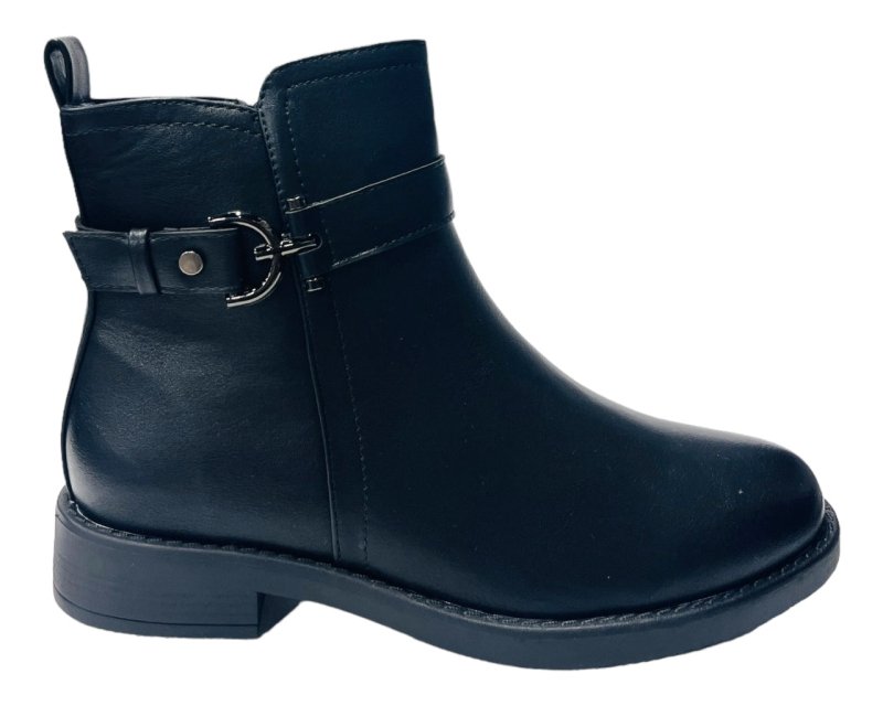 Flat Sole Faux Leather Ankle Boots - Boots - British D'sire
