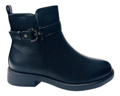Flat Sole Faux Leather Ankle Boots - Boots - British D'sire