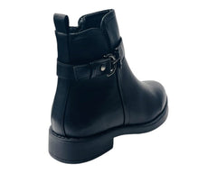 Flat Sole Faux Leather Ankle Boots - Boots - British D'sire