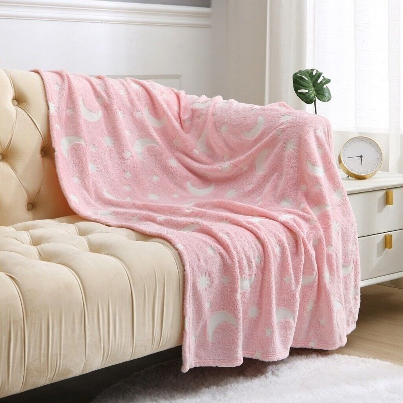 Fleece Blanket Glow in the Dark Large Sofa Throw Soft Warm Faux Fur Mink Kids - Home, Furniture & DIY:Children's Home & Furniture:Bedding:Blankets - British D'sire Main image