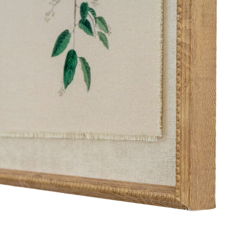 Flora & Fauna Collection Chickadees On Linen In Beaded Frame - Wall Art & Signs - British D'sire