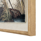 Flora & Fauna Collection Heron On Linen In Beaded Frame - Wall Art & Signs - British D'sire