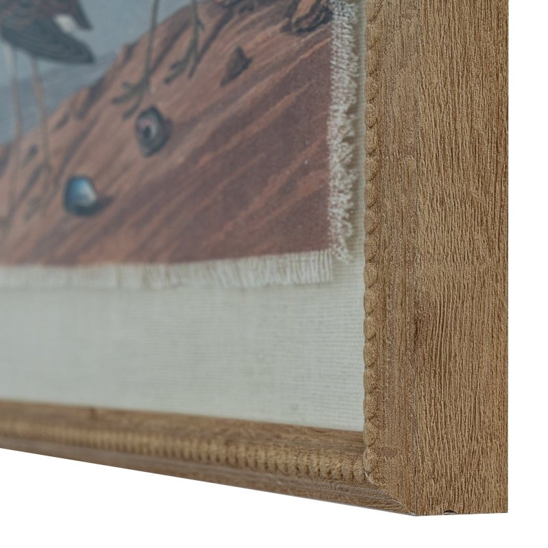 Flora & Fauna Collection Sandpipers On Linen In Beaded Frame - Wall Art & Signs - British D'sire