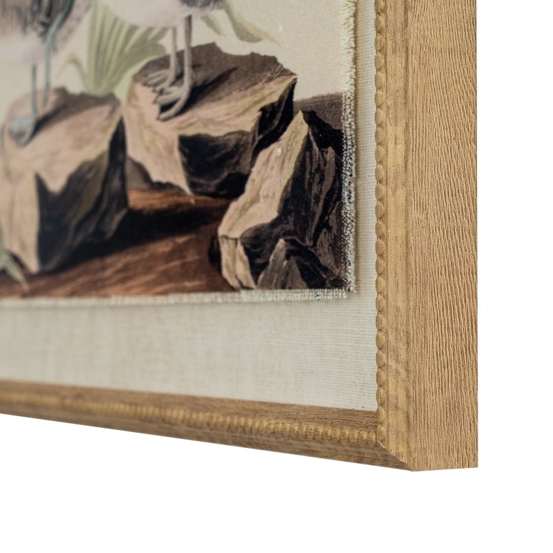 Flora & Fauna Collection Teals On Linen In Beaded Frame - Wall Art & Signs - British D'sire