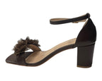 Floral Block Heel Open Toe Sandals - Heels - British D'sire