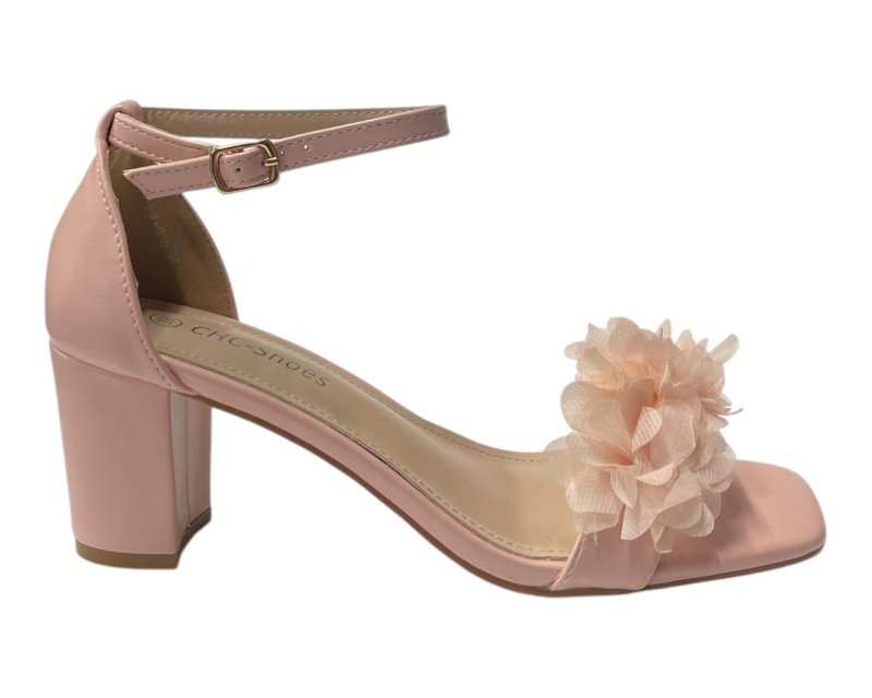Floral Block Heel Open Toe Sandals - Heels - British D'sire