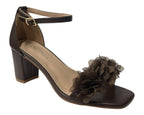 Floral Block Heel Open Toe Sandals - Heels - British D'sire
