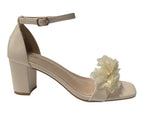 Floral Block Heel Open Toe Sandals - Heels - British D'sire