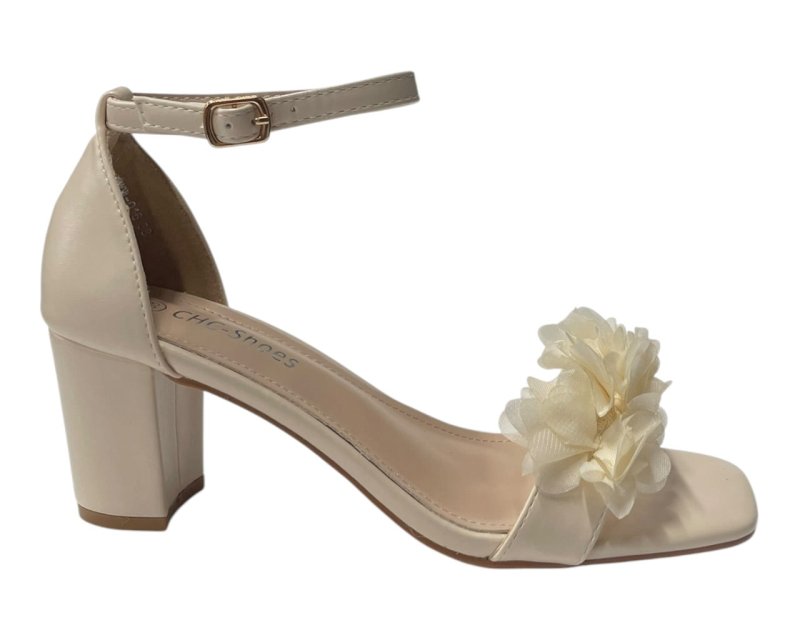 Floral Block Heel Open Toe Sandals - Heels - British D'sire