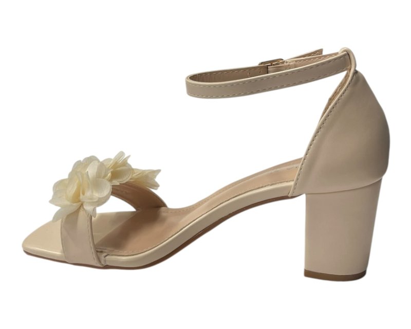 Floral Block Heel Open Toe Sandals - Heels - British D'sire