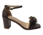 Floral Block Heel Open Toe Sandals - Heels - British D'sire