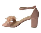 Floral Block Heel Open Toe Sandals - Heels - British D'sire