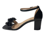 Floral Block Heel Open Toe Sandals - Heels - British D'sire