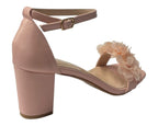 Floral Block Heel Open Toe Sandals - Heels - British D'sire