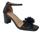 Floral Block Heel Open Toe Sandals - Heels - British D'sire