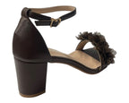 Floral Block Heel Open Toe Sandals - Heels - British D'sire