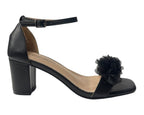 Floral Block Heel Open Toe Sandals - Heels - British D'sire