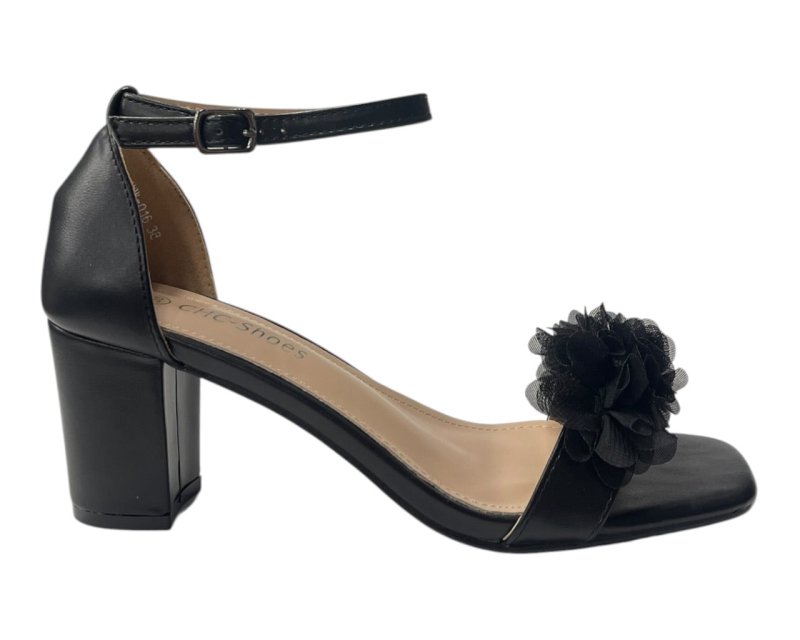Floral Block Heel Open Toe Sandals - Heels - British D'sire