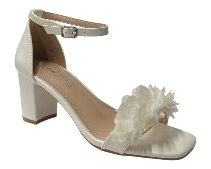 Floral Block Heel Open Toe Sandals - Heels - British D'sire
