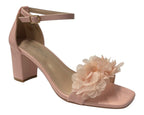 Floral Block Heel Open Toe Sandals - Heels - British D'sire