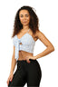 Floral Knot Front Bra let – Sky Blue Flower Print - Crop Top - British D'sire