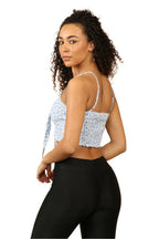 Floral Knot Front Bra let – Sky Blue Flower Print - Crop Top - British D'sire