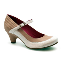 Flute - Pale Pink/White 37 only - Low Heel - British D'sire