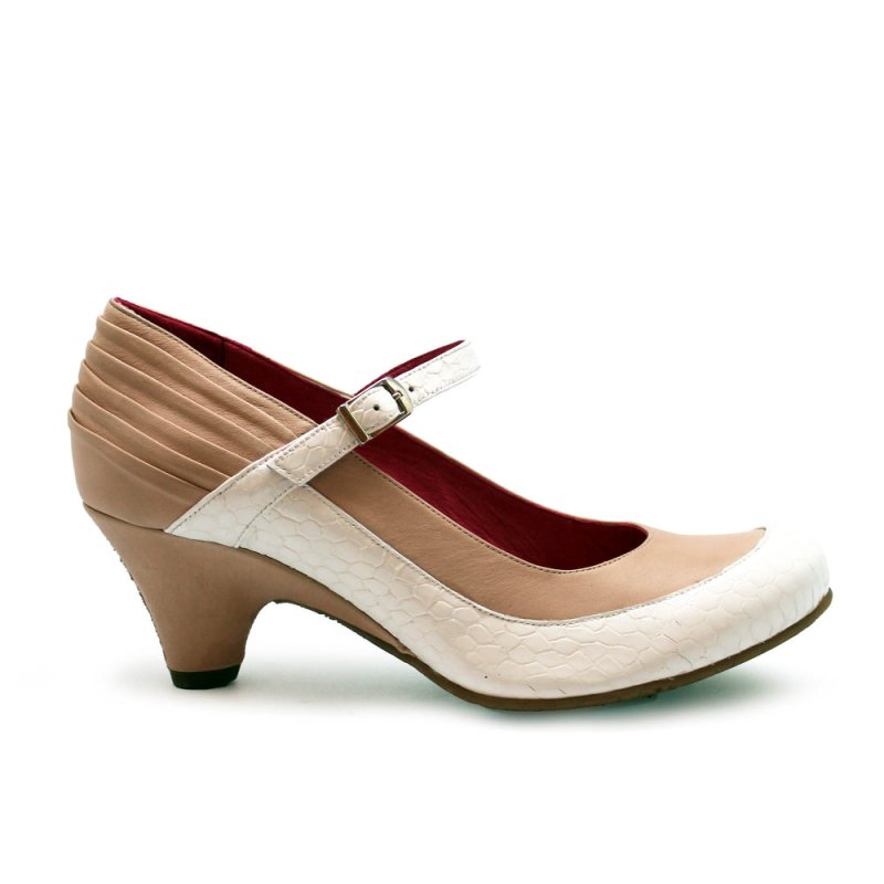 Flute - Pale Pink/White 37 only - Low Heel - British D'sire