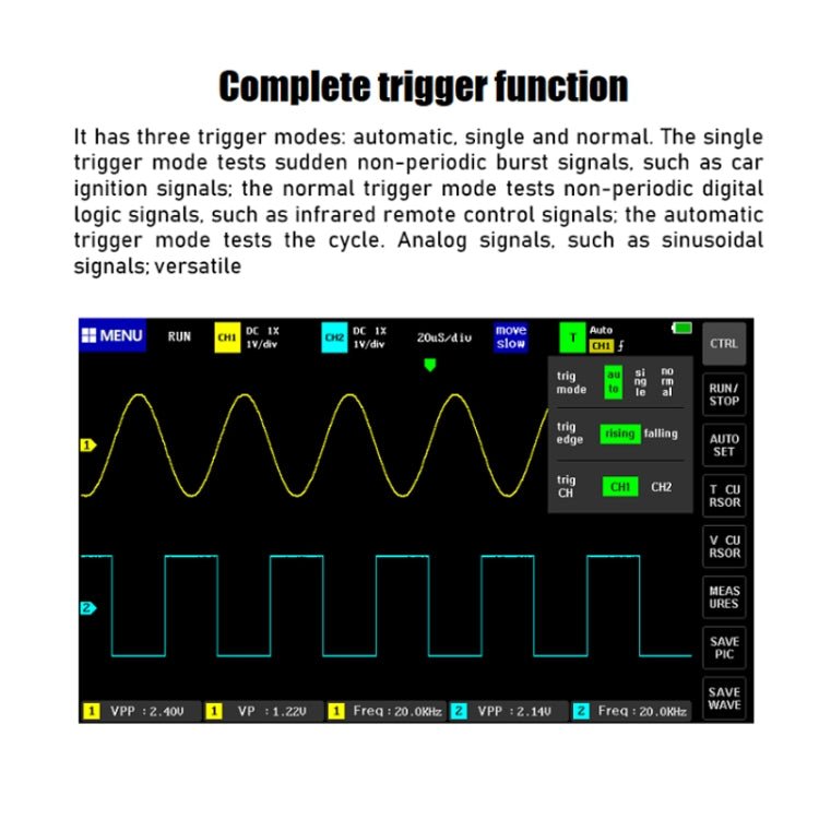 FNIRSI 1013D 1GS Sampling Dual Channel 100M Bandwidth Digital Oscilloscope, US Plug(English) - British D'sire