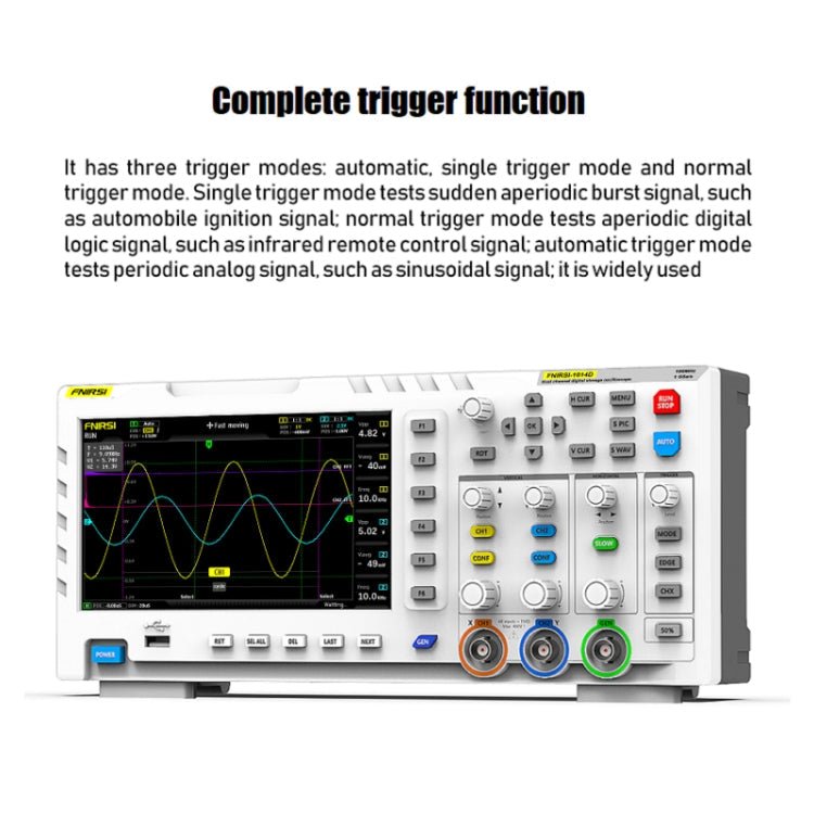 FNIRSI 1014D 2 in 1 Dual - channel 100M Bandwidth Digital Oscilloscope 1GS Sampling Signal Generator, US Plug - British D'sire