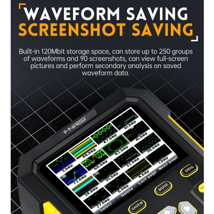FNIRSI 2 In 1 Small Handheld Fluorescence Digital Dual - Channel Oscilloscope, US Plug(Yellow) - British D'sire