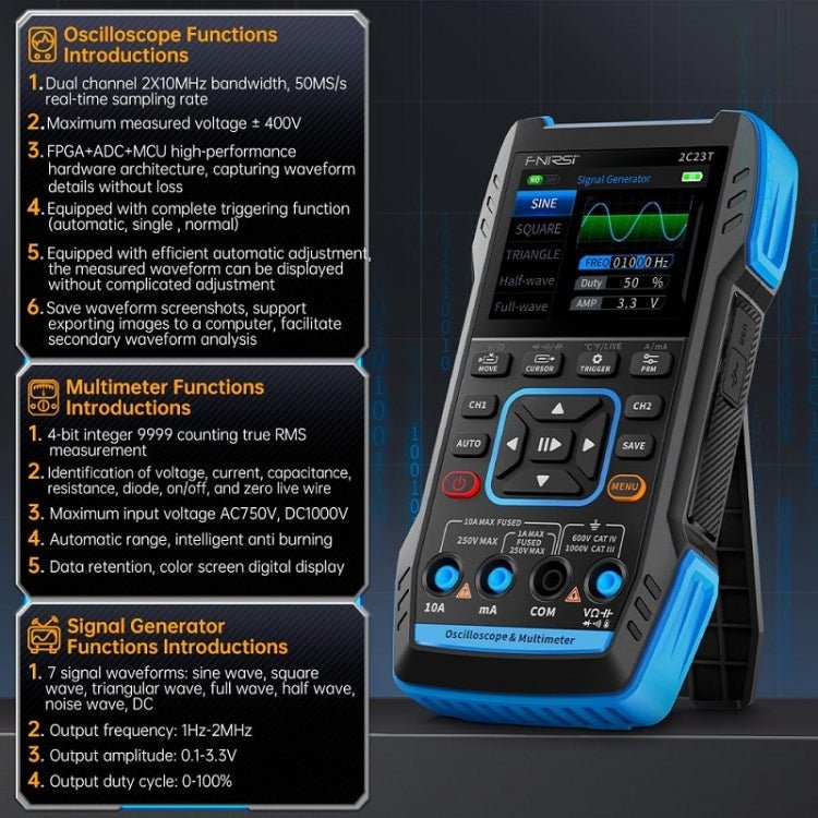 FNIRSI 3 In 1 Handheld Digital Oscilloscope Dual-Channel Multimeter, Specification: Standard Secondary image