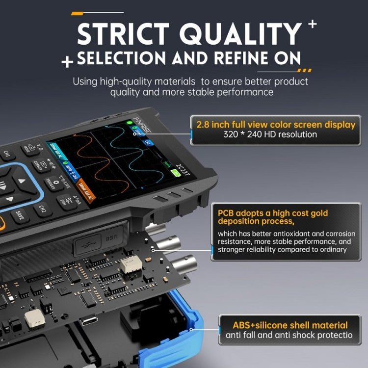 FNIRSI 3 In 1 Handheld Digital Oscilloscope Dual - Channel Multimeter, Specification: Standard - British D'sire