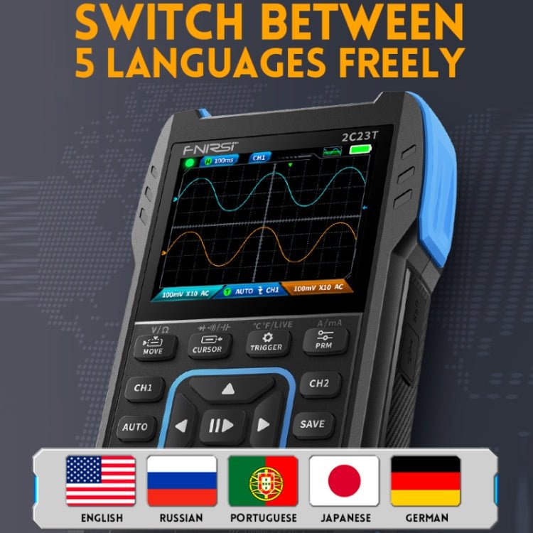 FNIRSI 3 In 1 Handheld Digital Oscilloscope Dual - Channel Multimeter, Specification: Standard - British D'sire