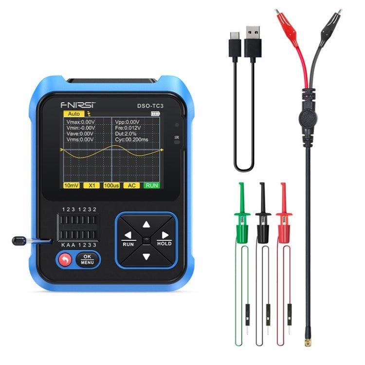 FNIRSI 3 In 1 Handheld Digital Oscilloscope LCR Transistor Tester, Specification: Standard - British D'sire Main image